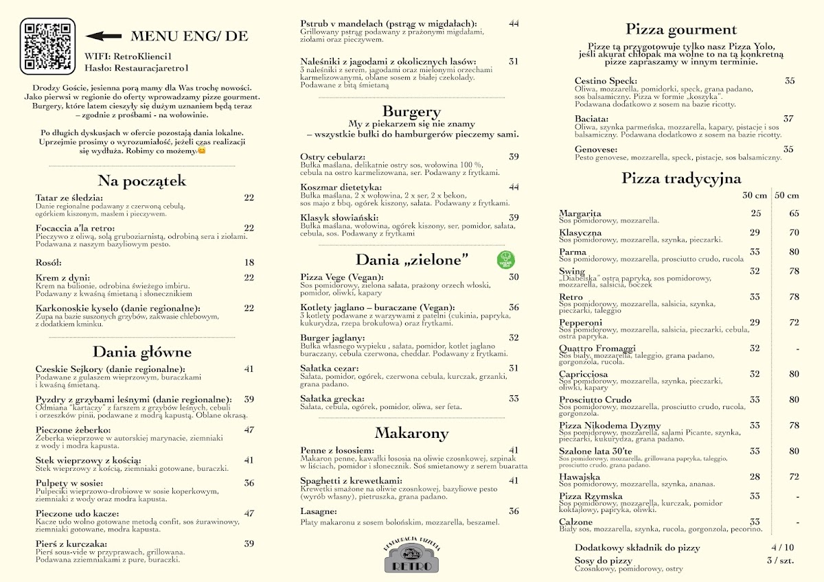 Menu Restauracja Retro-1